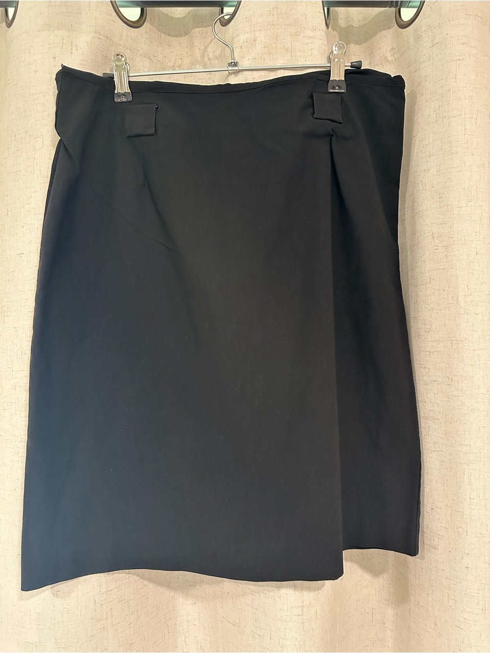 Dots Black Pencil Skirt with Subtle Front Panel